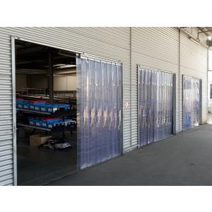 Rideau à lanières en PVC, lamelles 200 x 2 mm transparentes, hauteur 2,50 m, largeur 1,95 m (1,40 m), acier inoxydable