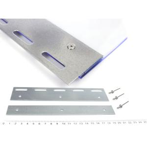 Rideau à lanières en PVC, lamelles 200 x 2 mm transparentes, hauteur 2,50 m, largeur 0,90 m (0,70 m), galvanisé